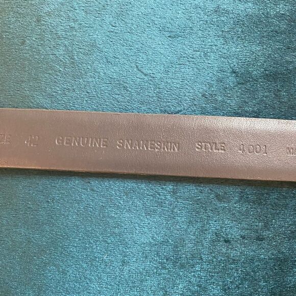 Austin Grey genuine snake skin belt, L 42 inch main image 7